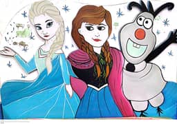kids / girls Bed with Elsa Ana Cartoon character