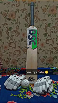 DSC CRICKET Bat and DSC gloves