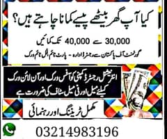 online work available for male/female and student
