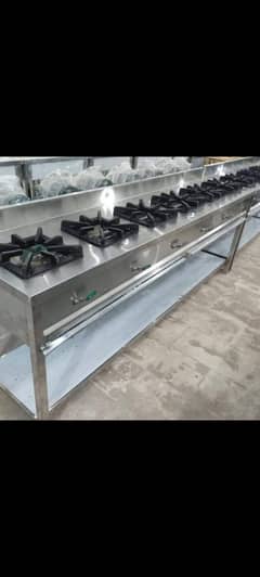six burner stove stainless steel