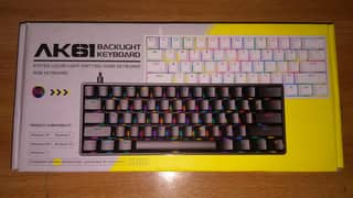 AK61 Mechanical Gaming Keyboard, RGB Lights, Blue Switches