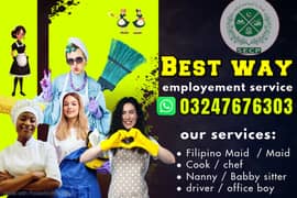 Maids / Patient Care / Cook / Nanny Chef / Baby Sitter Maid Available
