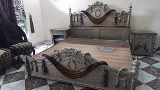 Bed with side table