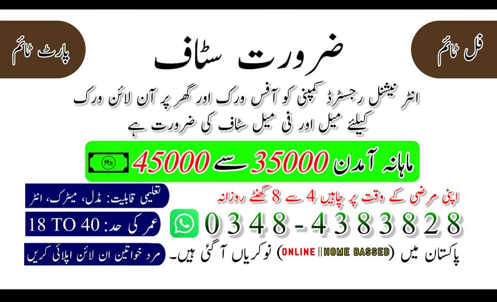 Online Part time/full time/home job/Assignments/Typing/Data entry/Ads 0