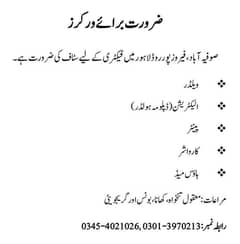 ضرورت برائےورکر