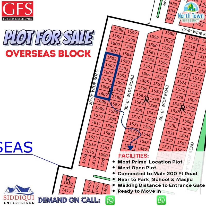 R-1557 120 Sq Yard Plot For Sale In Overseas Block 3