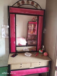 Iron. bed and sheeshaa table