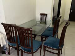 dining table set with six chairs