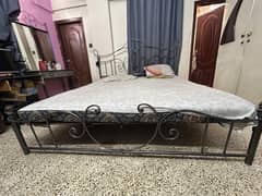Iron bed with  mattress and dressing table