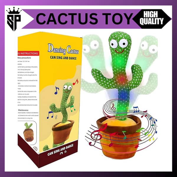 SP Dealz Educational Singing Cactus Toy for Babies Aged 6 to 12 Months - Talking Plush Toy with Voice Recorder and 120 Songs