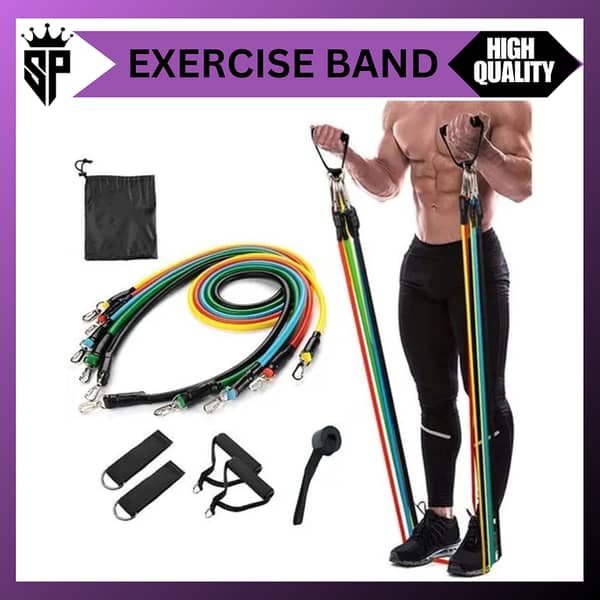 SP Dealz Resistance Bands Set (11pcs) for Home and Gym Workouts - Suitable for Men and Women