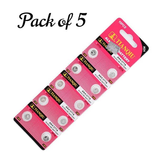 Pack of 5 TIANQIU Ag4 Lr626 377 Sr626Sw Alkaline Batteries | Shopikbuzz