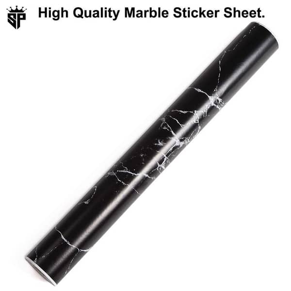 SP Dealz Marble Foil Wallpaper Stickers for Kitchen - Waterproof and Heat Resistant Vinyl (2 M White and Black)