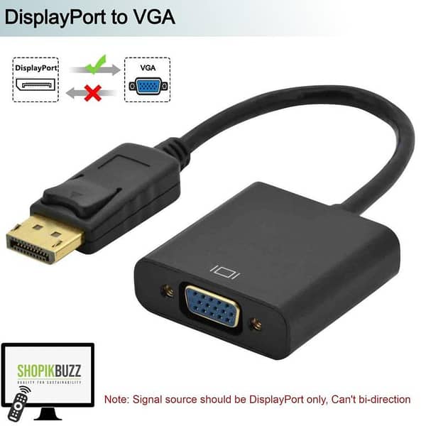 DisplayPort to VGA Adapter 1080P DP to VGA Converter| Shopikbuzz