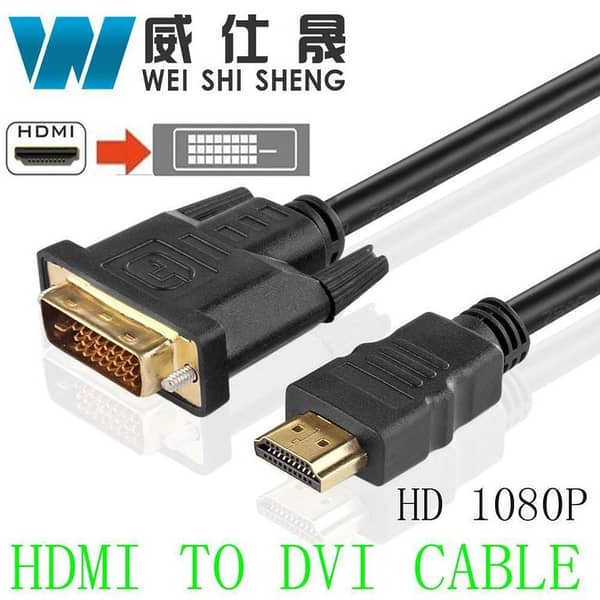 HDMI to DVI Cable G  Plated Plug DVI cables 1.2m DVI-D 24+1 Pin Adapter High speed 3D 1080p for LCD HDTV XBOX PS3 19| Shopikbuzz