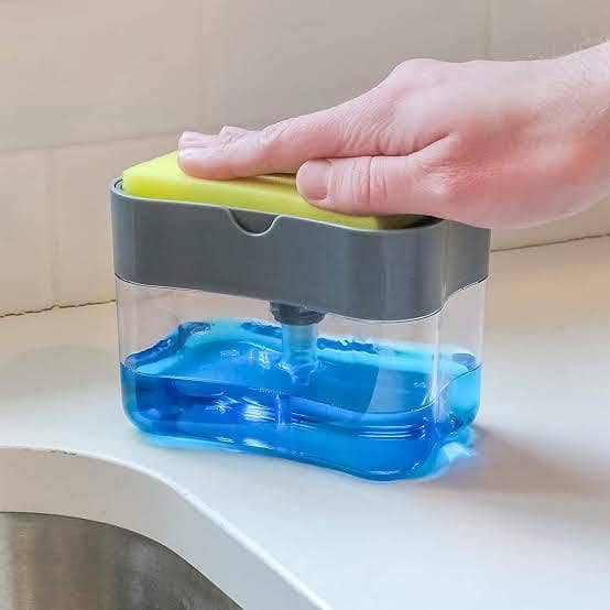 Soap Dispenser Push-Out Liquid And Sponge Caddy Kitchen Automatic Dispenser 2 in 1| Shopikbuzz