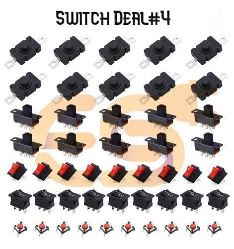 Combo of Mini Switches: Micro, Slide, Push, and Rocker Switches for School and College Projects | Shopikbuzz
