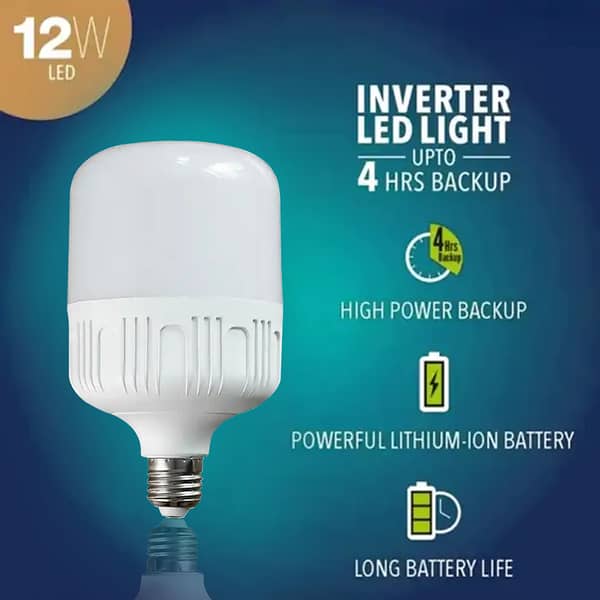 12W LED Automatic Charging Emergency Bulb with 4 Hours Backup Time Lamp Rechargeable Led Bulb E-27 & B-22 both available for Outdoor Lighting| Shopikbuzz