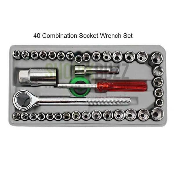 Original Aiwa 40 Piece Toolkit Tool kit Combination Socket Ratchet Wrench Set Tool Kit Toolkit Goti Set Ring Spanner Pana Set Screw Driver Bit Set Hand Toolkit Tools Kit Car Bike Cycle Repairing Hand Tool kit Toolkit Set Screwdriver Toolkit Drill Machine|