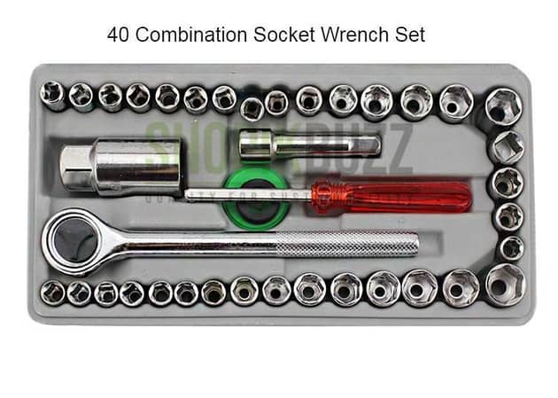 Universal Bucket Wrench 40-piece Motorcycle Electric Tricycle Repair Toolbox Sleeve Combination Wrench| Shopikbuzz
