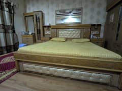bed with dressing