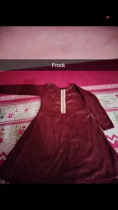 mahroon frock and shirt dupatta
