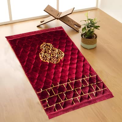 Prayer Mat Premium Quality Velvet Embossed Jainamaz/ Janamaz/ Rugs