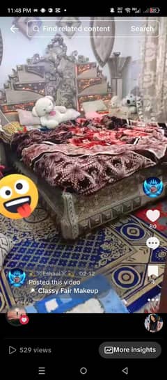 king size bed side table 3 mirror dresing goldan coloure