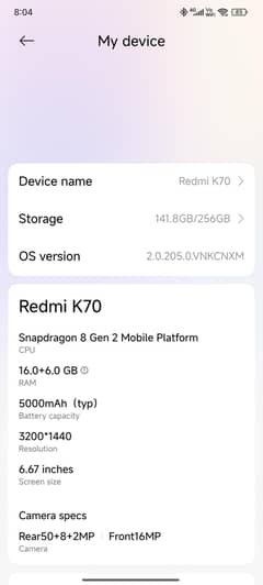 Redmi K70 non PtA one months sim time3000730602