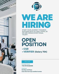 We are hiring Male and Female agents csr for night shift