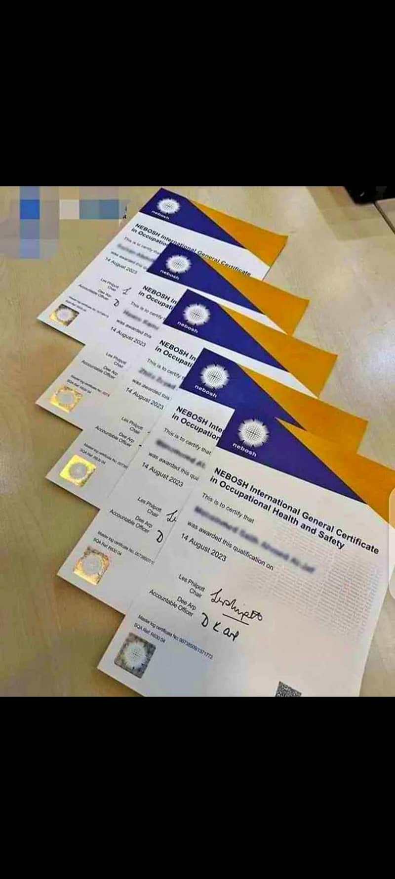 Nebosh ( same name)  iosh osha and scall based diploma avlble on low 0