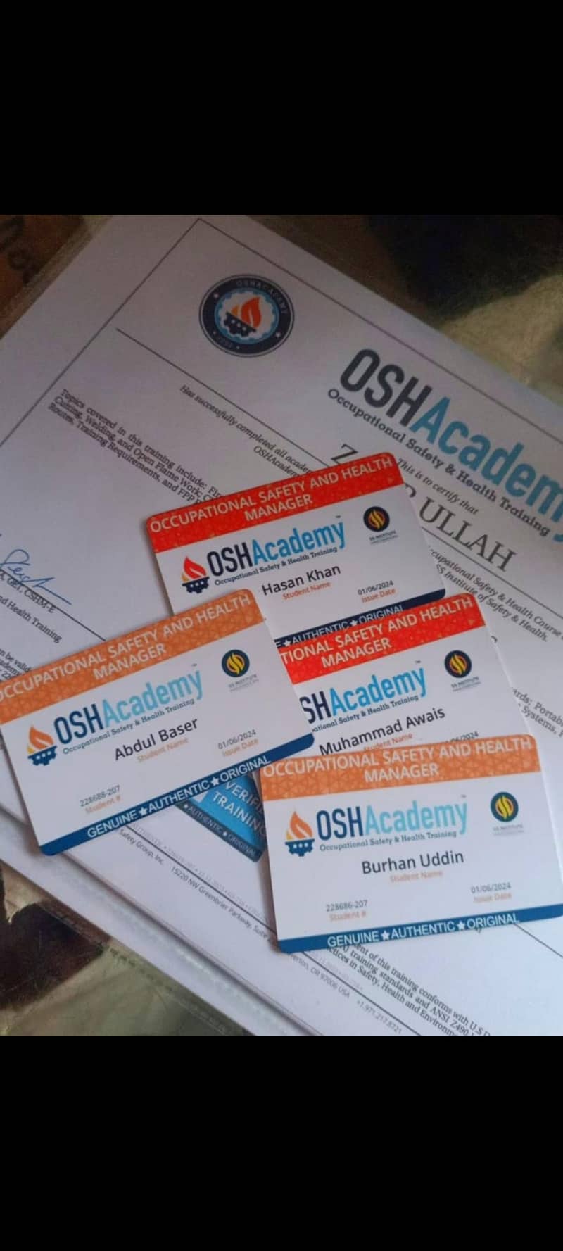 Nebosh ( same name)  iosh osha and scall based diploma avlble on low 2