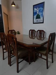 Wooden Dining Table set (6 chairs)