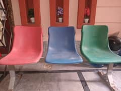 3 seater steel plastic bench