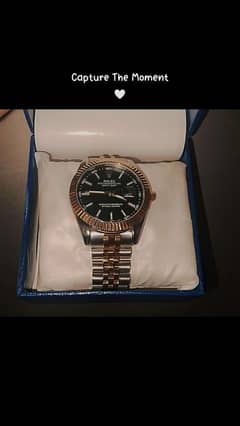 Rolex Watch • Golden And Silver • With Black Dial