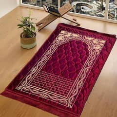 Premium foamy prayer mat soft velvet foam embossed padded janamaz