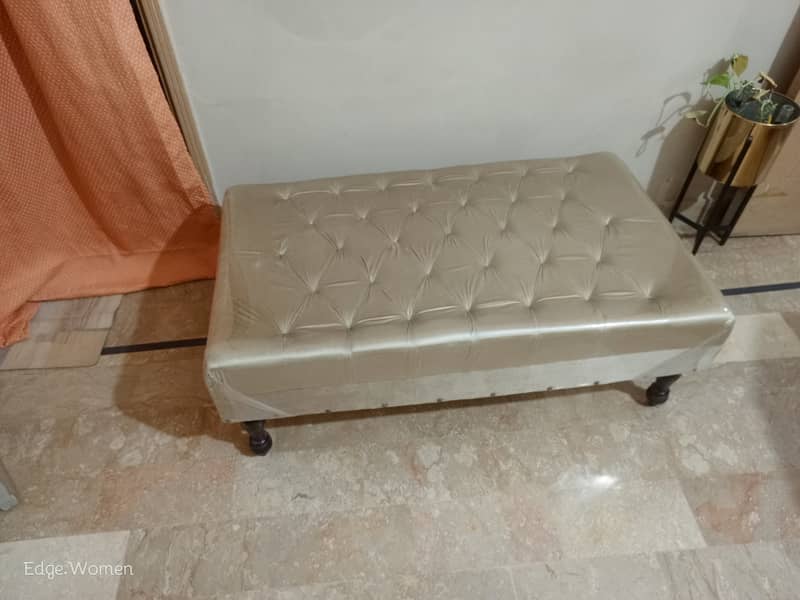 Two sets of 4 seater ottoman sofas (total 8 seater) with tables 4