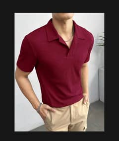 Textured Waffled Knitted Polo T-shirts For Mens. . . . . .