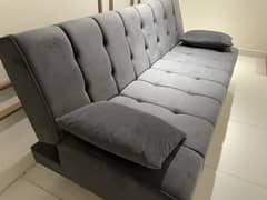 Grey 3 seater sofa cum bed