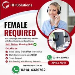 Female Call Center Agent | 35K Salary + Bonus | Morning Shift