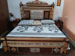 King Size bed with mattress and side tables