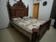 Solid Chenioti Wooden King Size Bed Without Matres – Elegant & Durable