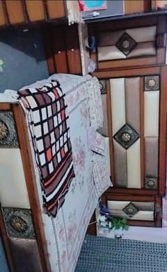 bed with side table without mattress for sale