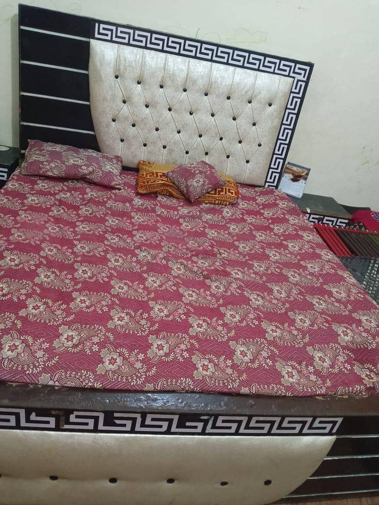 king size bed with side tables and dressing table without mattress 1