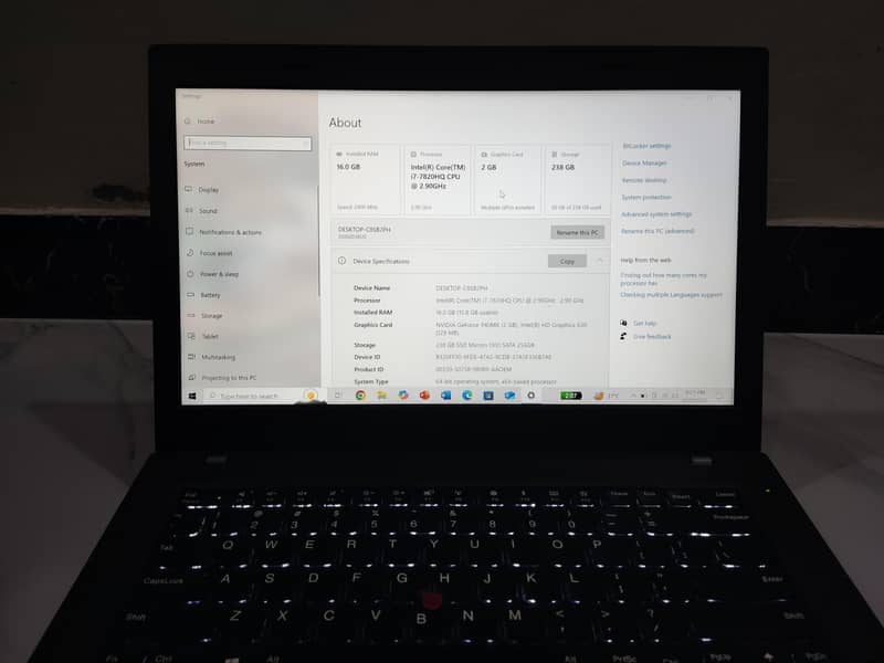 Thinkpad Core i7 7th HQ , 256Gb M. 2 card,  16Gb DDr4 Ram, 2Gb Nvidia 1