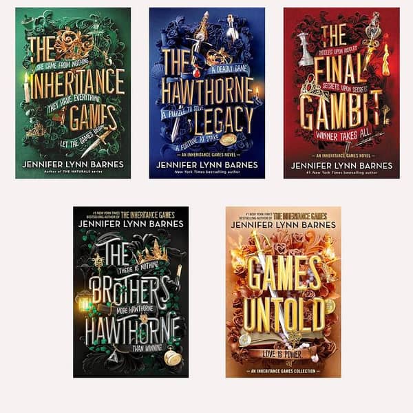The Inheritance Games Series - 5 Book Set by Jennifer Lynn Barnes (Includes The Inheritance Games, The Hawthorne Legacy, The Final Gambit, The Brothers Hawthorne, Game Untold)