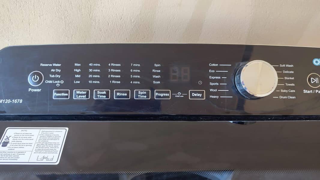 haier fully automatic machine HWM 120 1678 MODEL 3