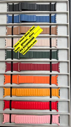 Leather Link for Apple watch band 44mm 45mm 40mm 38 42