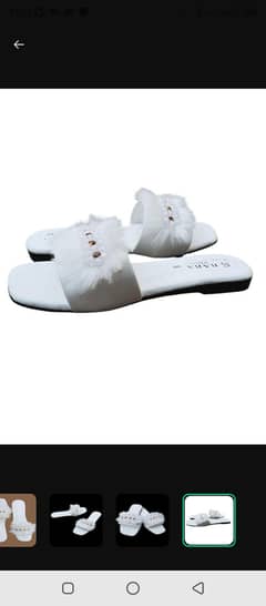 White Fur Stylish Ladies Slippers All size Available Rs 1199