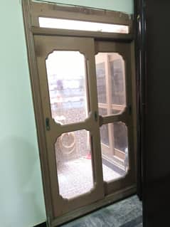 wooden+Glass sliding door